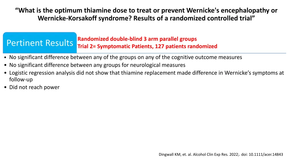 what is the optimum thiamine dose to treat 3