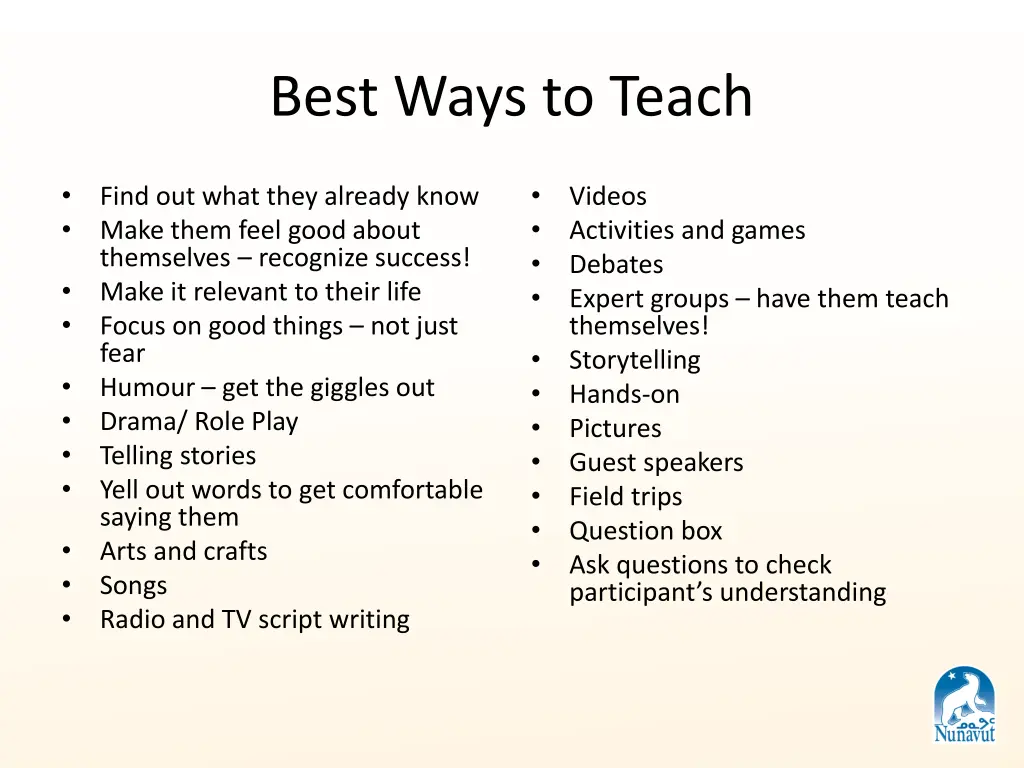 best ways to teach