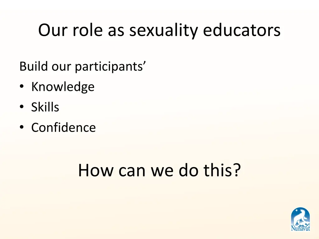 our role as sexuality educators