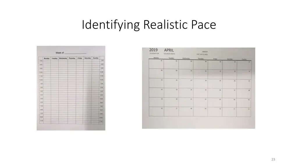 identifying realistic pace