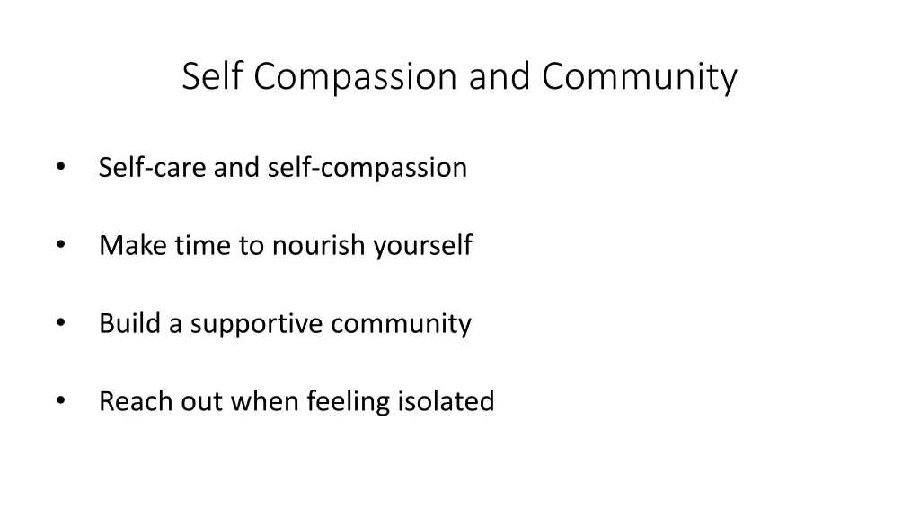 self compassion and community