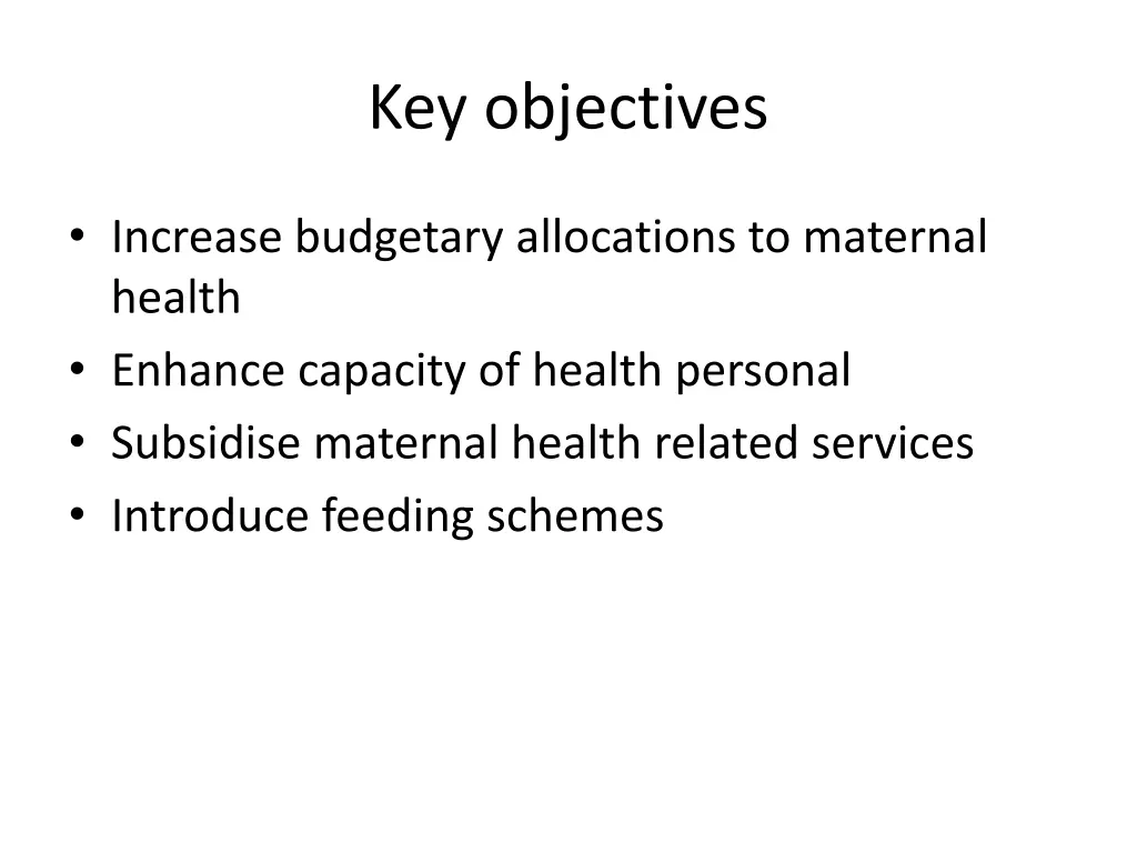 key objectives