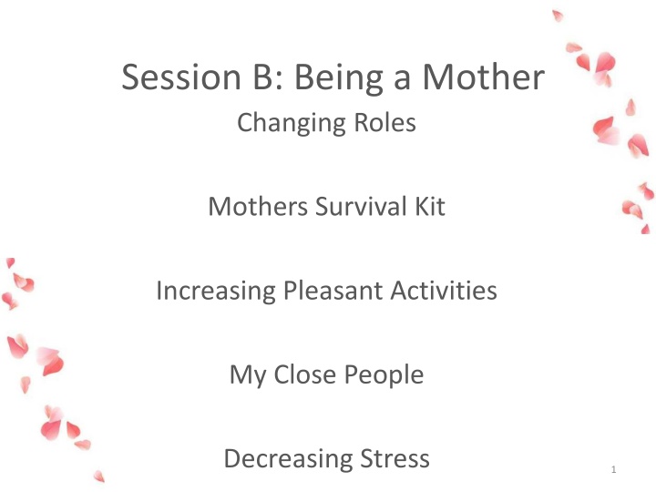 session b being a mother changing roles