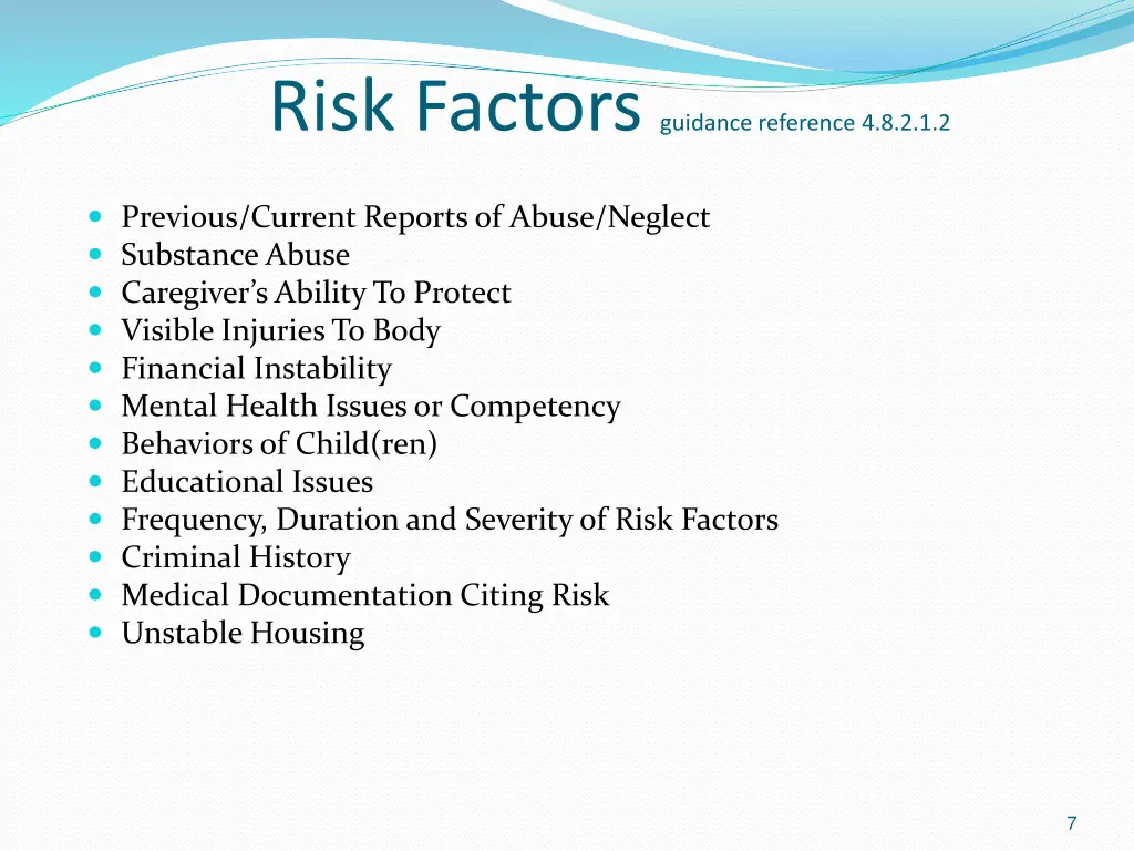 risk factors guidance reference 4 8 2 1 2