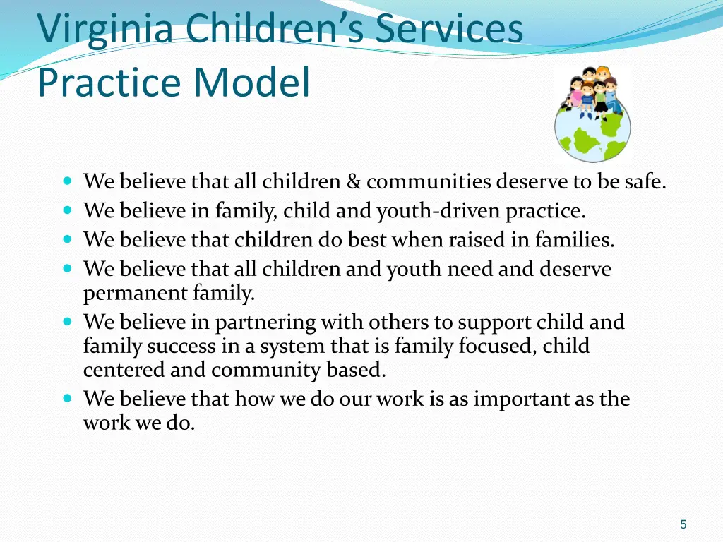 virginia children s services practice model