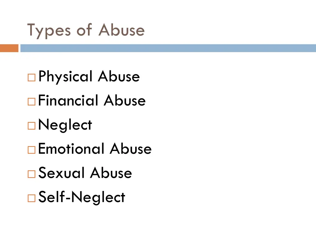 types of abuse