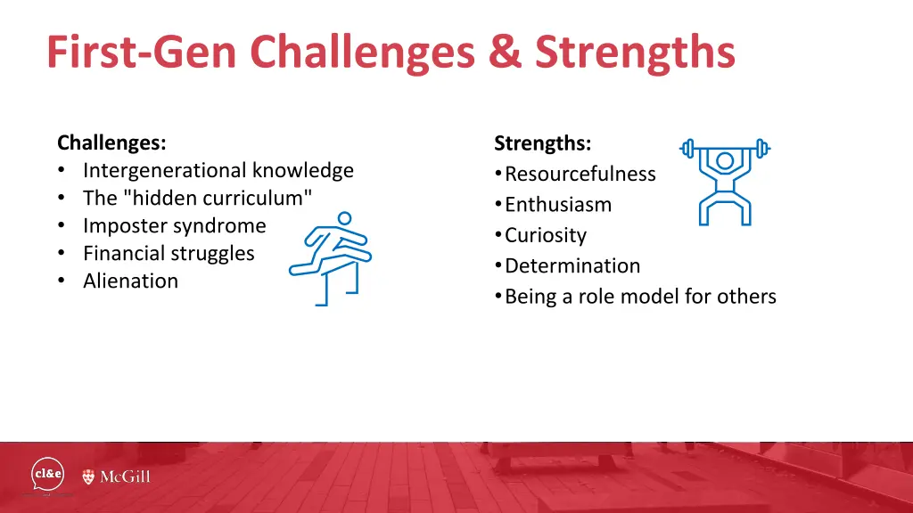 first gen challenges strengths