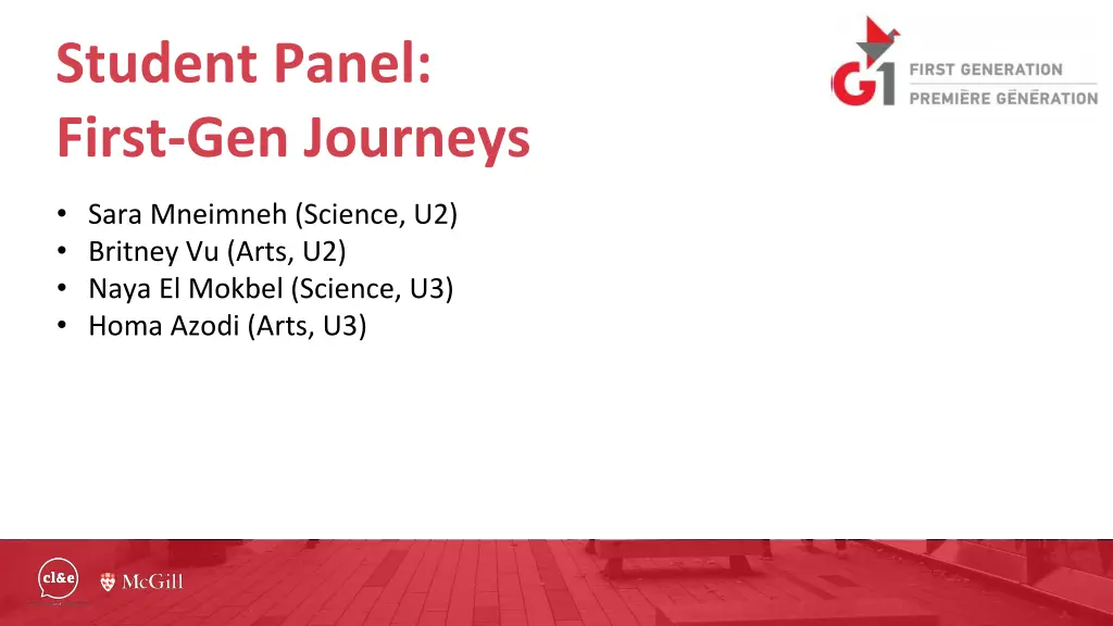 student panel first gen journeys