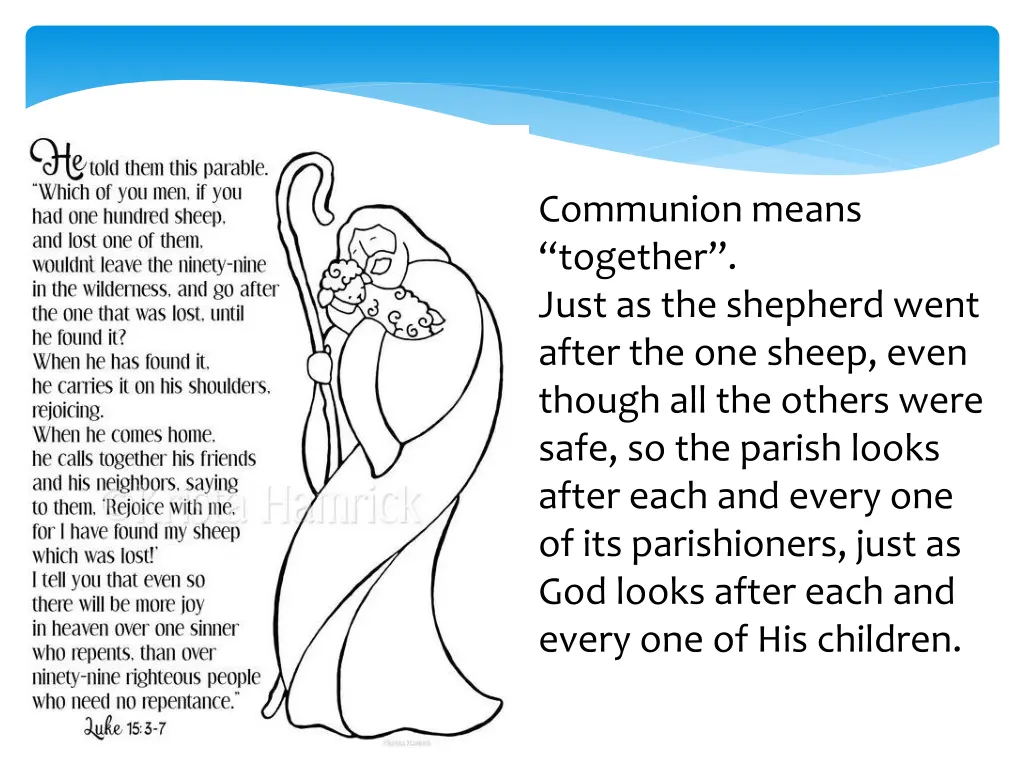 communion means together just as the shepherd