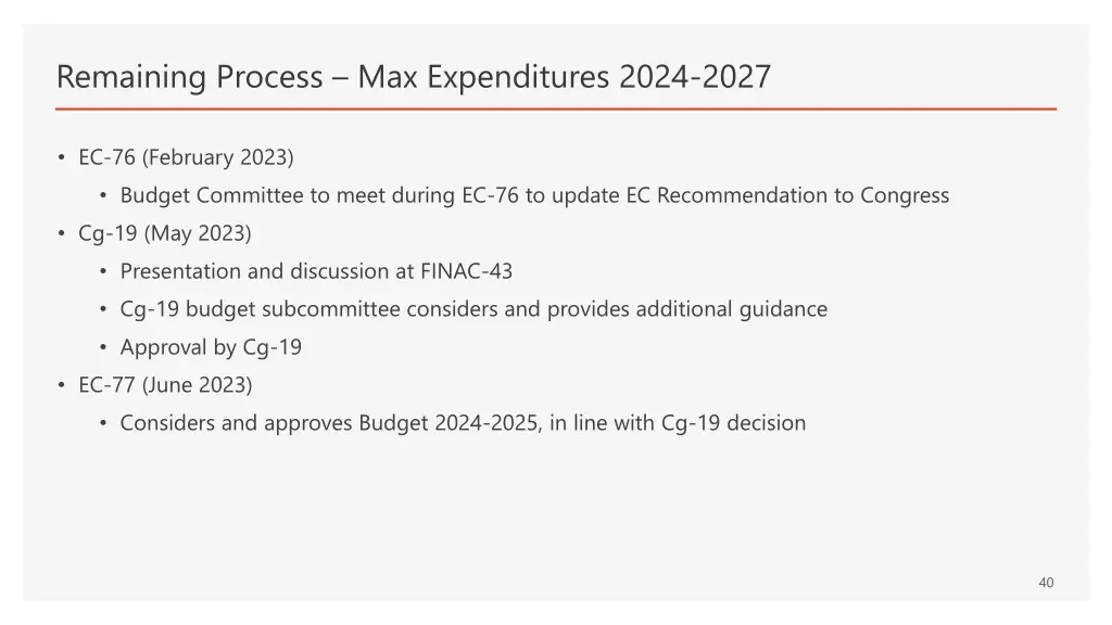 remaining process max expenditures 2024 2027