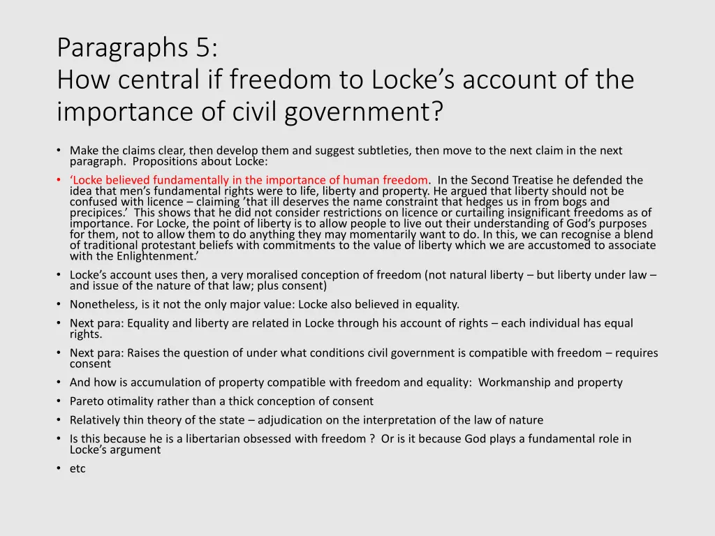 paragraphs 5 how central if freedom to locke