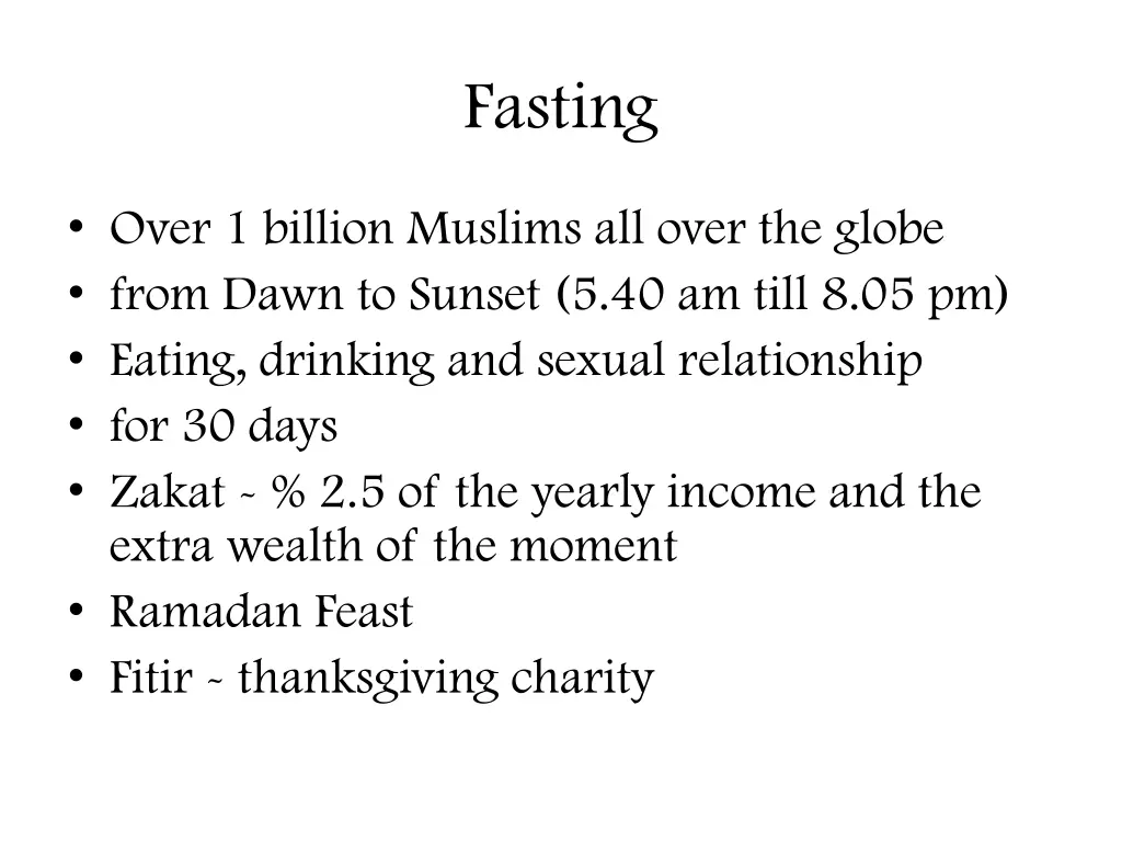 fasting