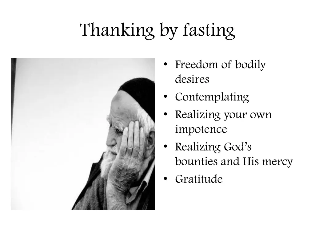 thanking by fasting