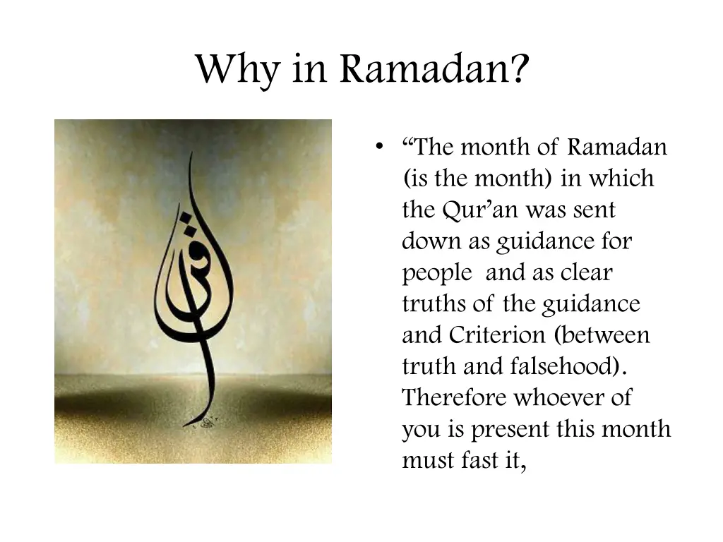 why in ramadan