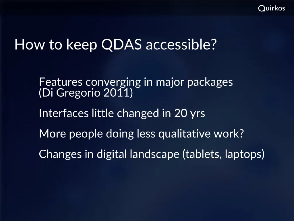 how to keep qdas accessible