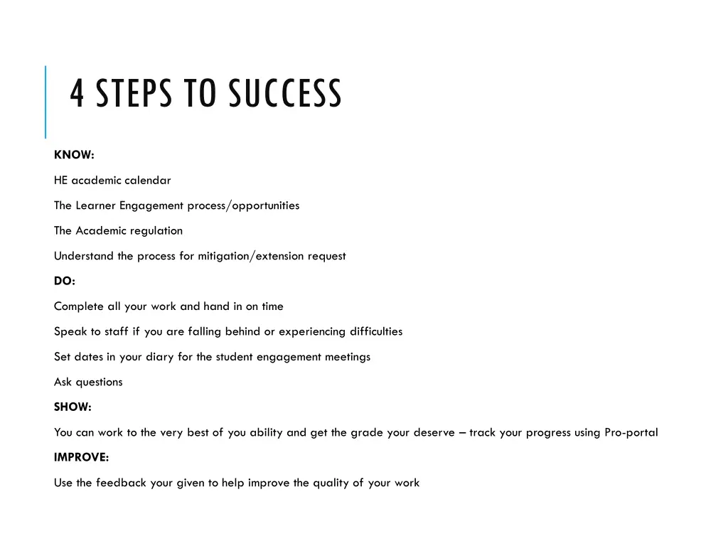 4 steps to success