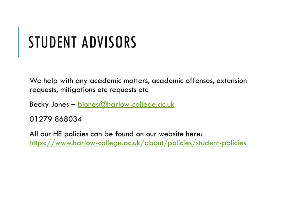 student advisors