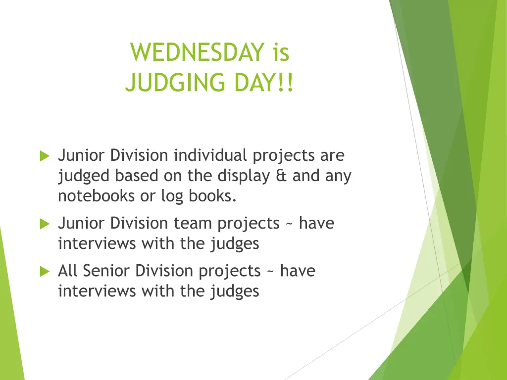 wednesday is judging day