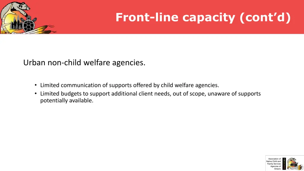 front line capacity cont d