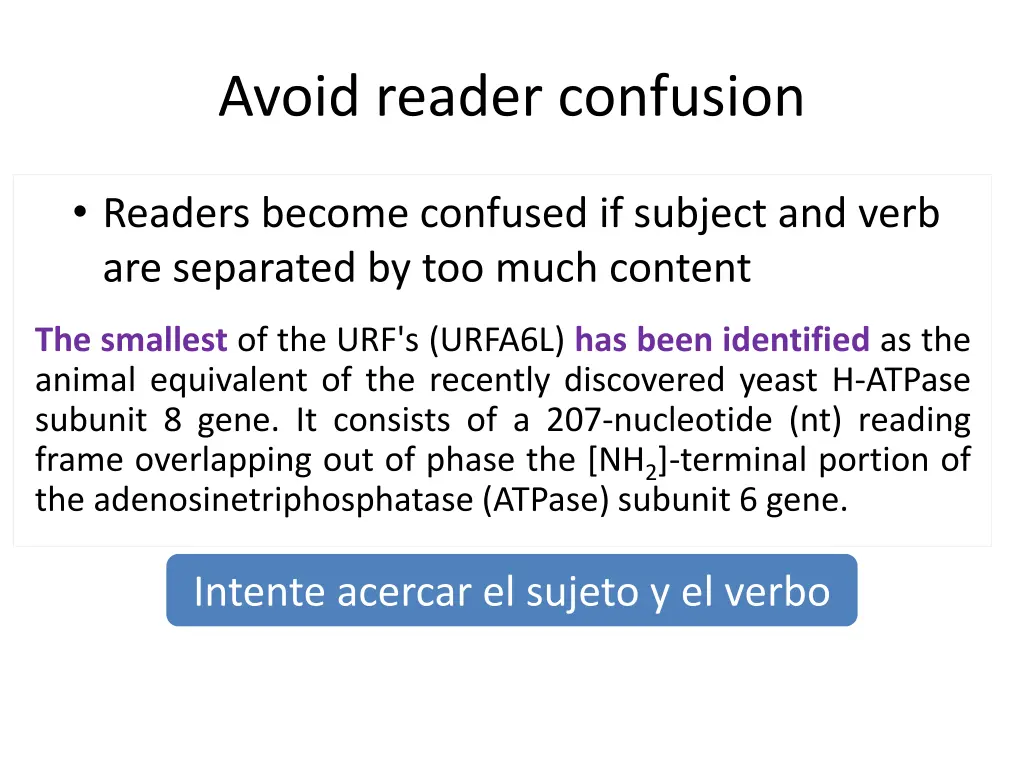 avoid reader confusion 1