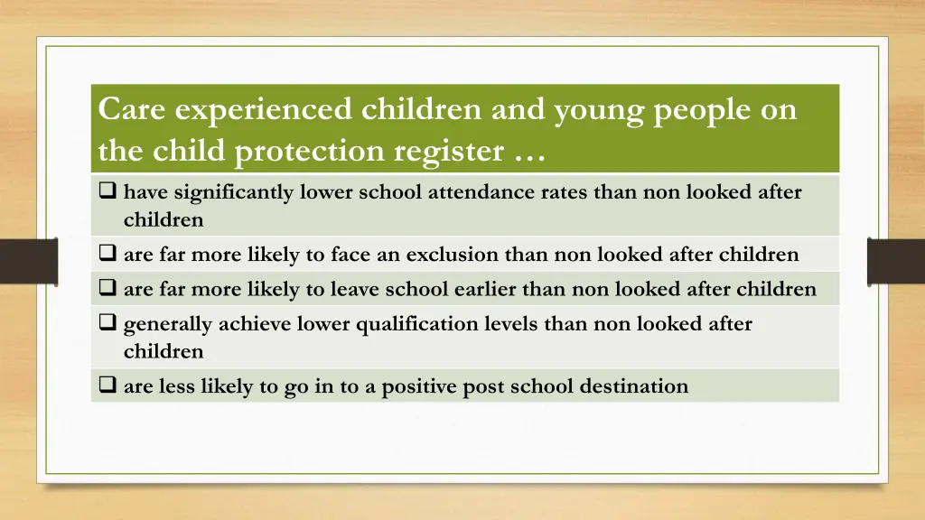 care experienced children and young people