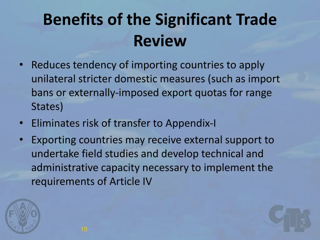 benefits of the significant trade review