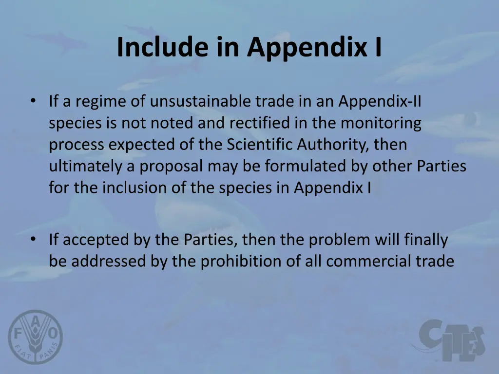 include in appendix i