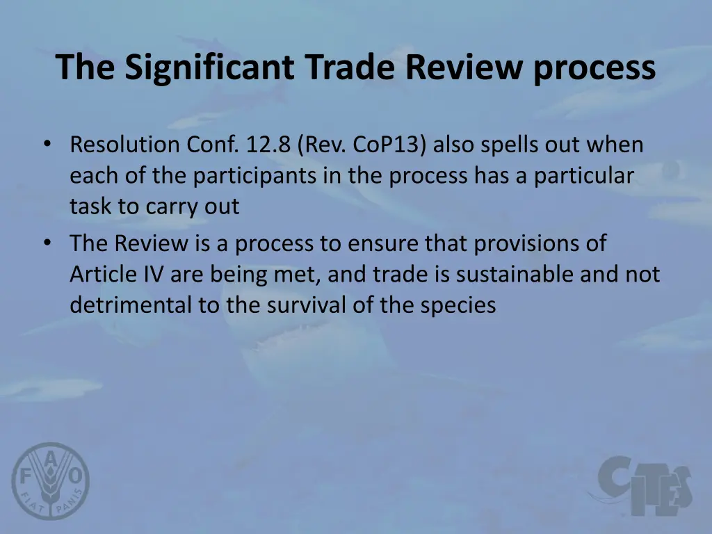 the significant trade review process 2