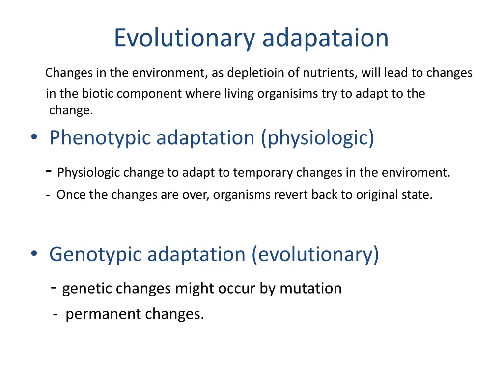 evolutionary adapataion