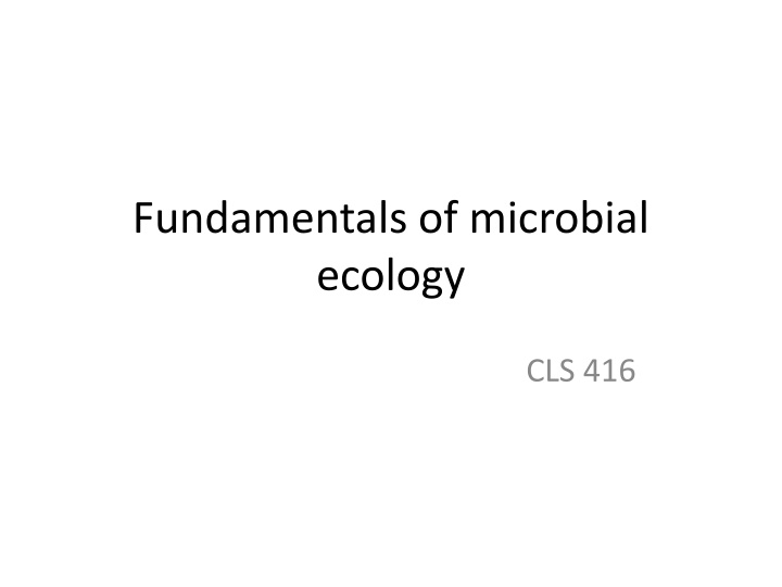 fundamentals of microbial ecology