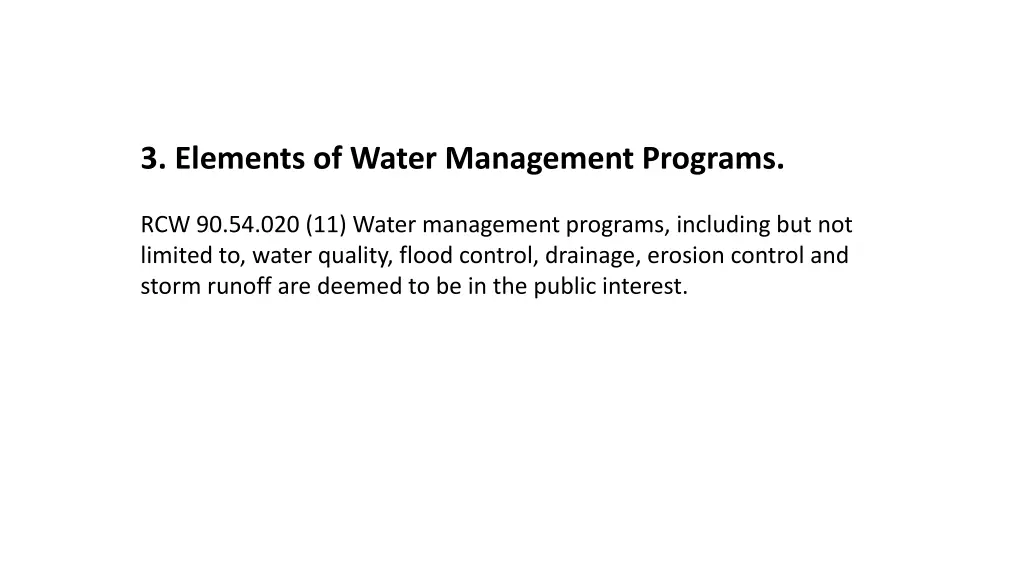 3 elements of water management programs