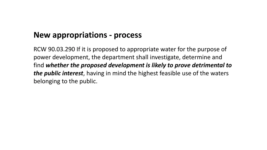 new appropriations process