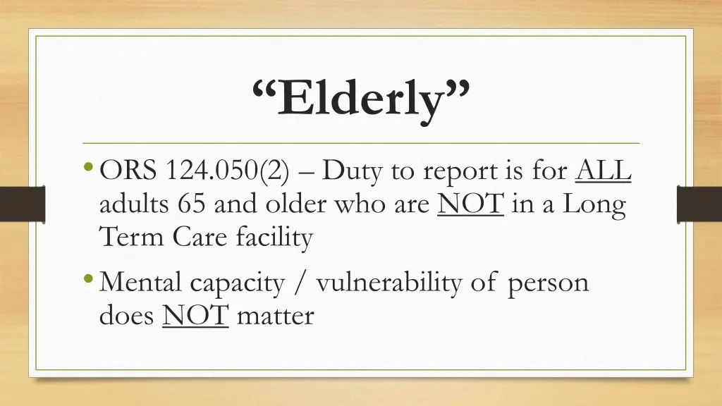 elderly