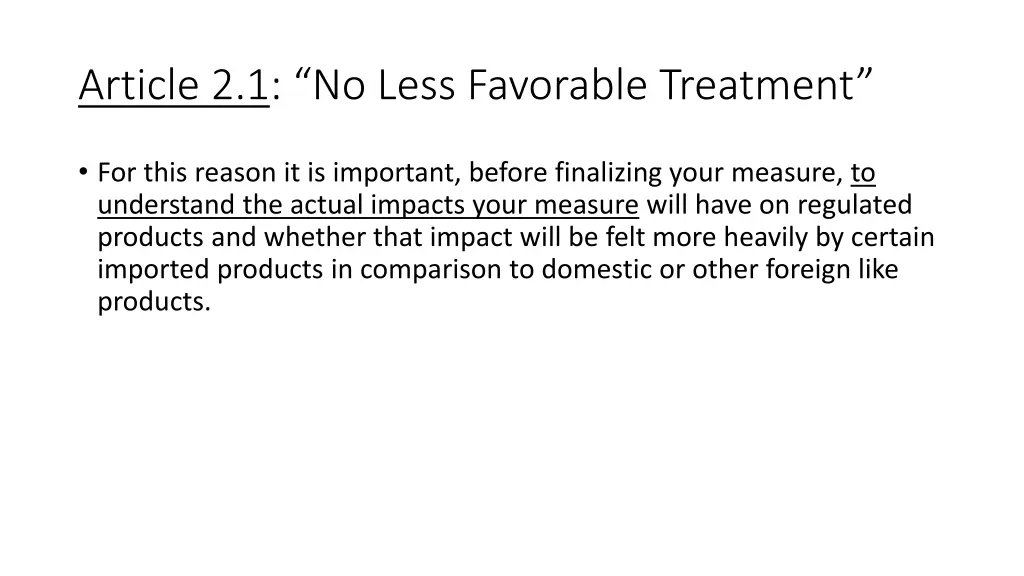 article 2 1 no less favorable treatment 11