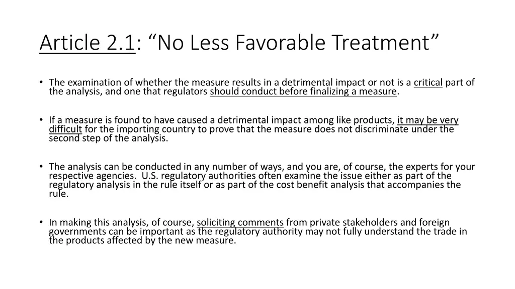 article 2 1 no less favorable treatment 5