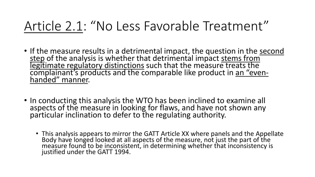 article 2 1 no less favorable treatment 6