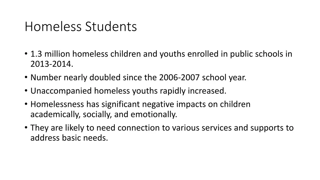 homeless students