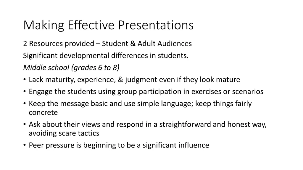 making effective presentations