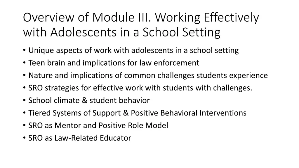 overview of module iii working effectively with