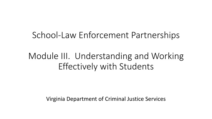 school law enforcement partnerships