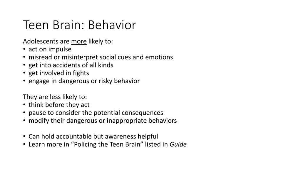 teen brain behavior