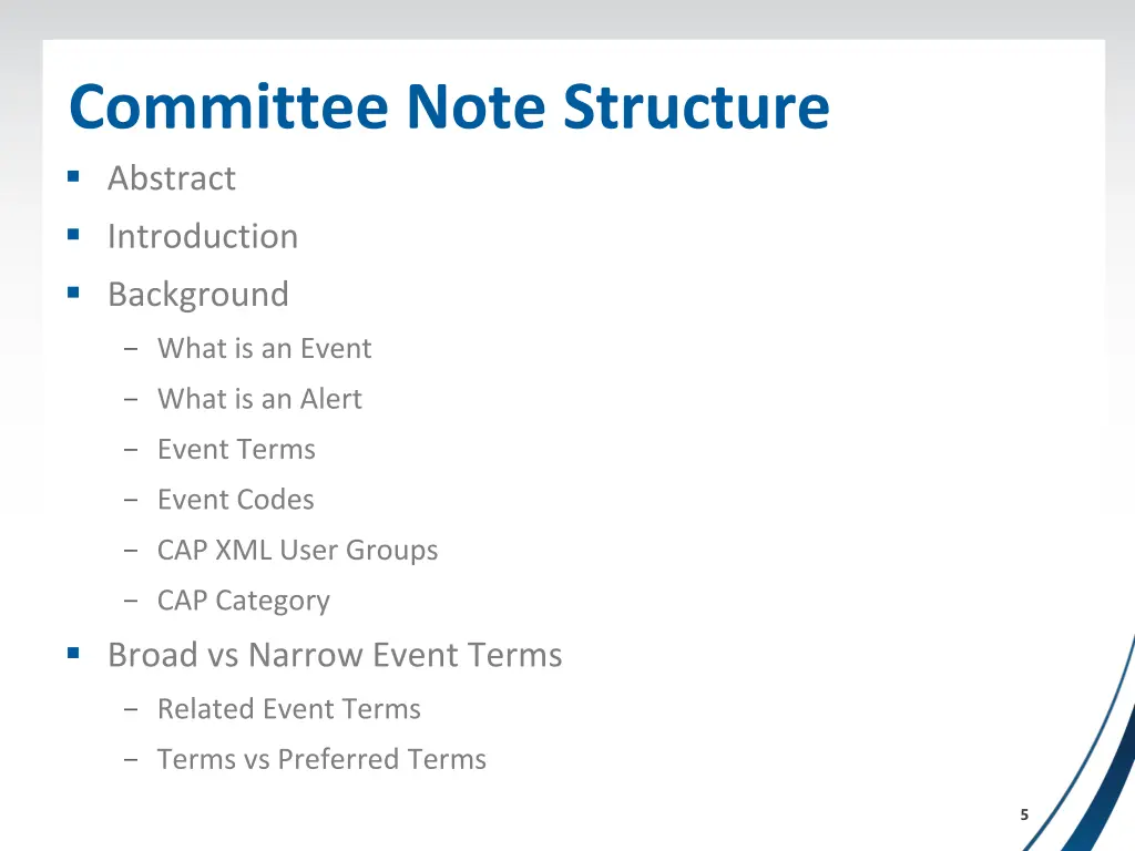 committee note structure abstract introduction