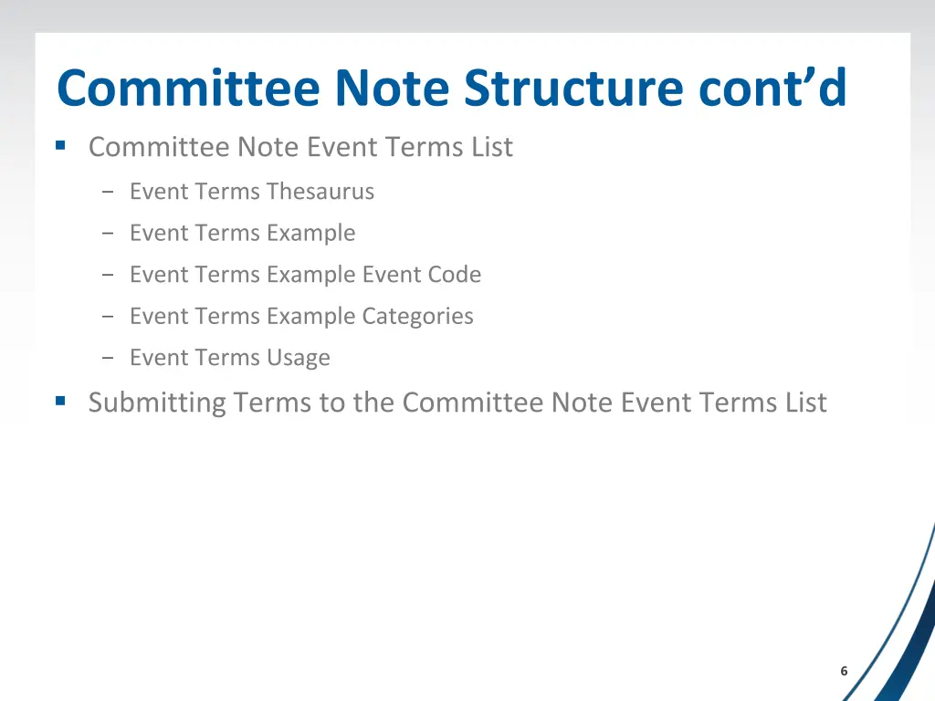 committee note structure cont d committee note