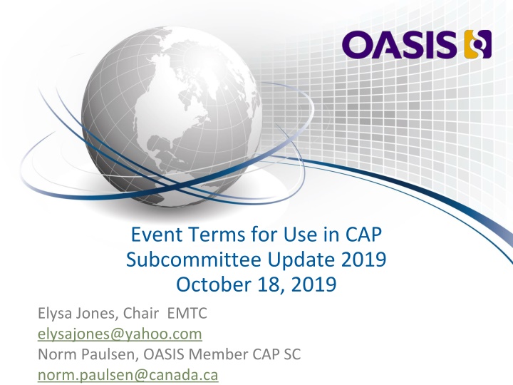 event terms for use in cap subcommittee update