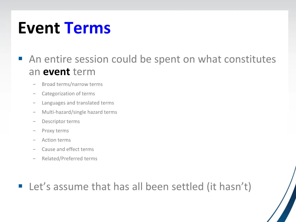 event terms