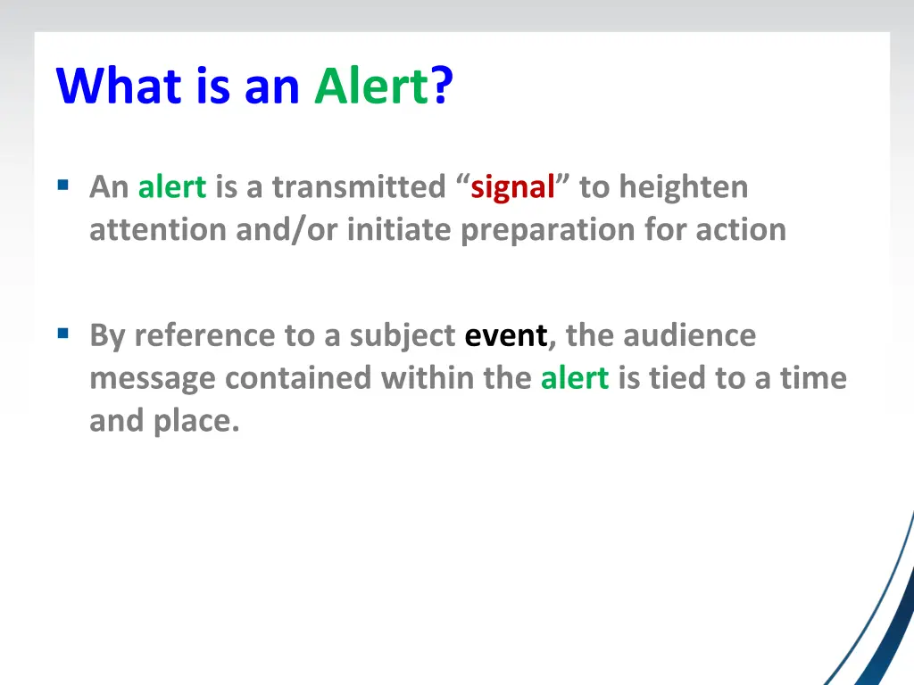 what is an alert