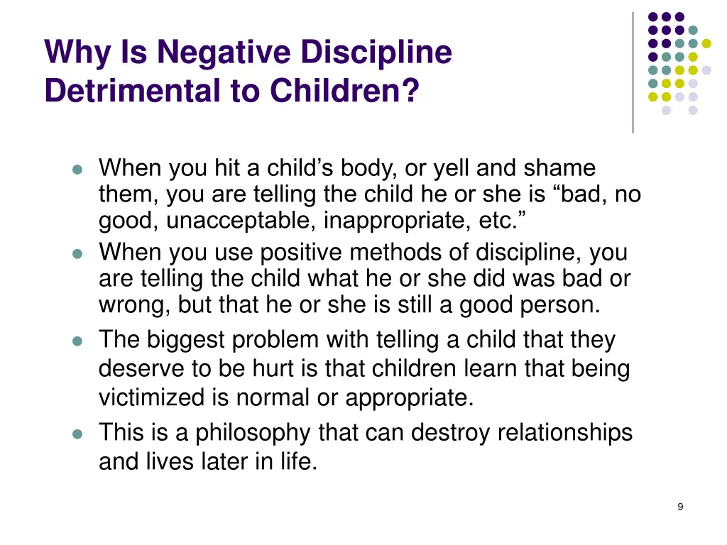 why is negative discipline detrimental to children 1