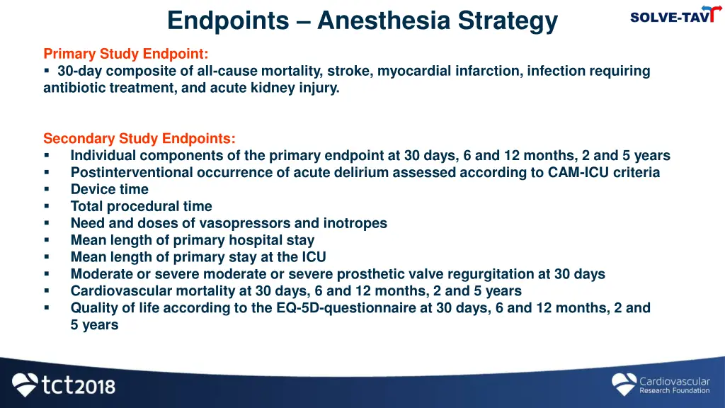 endpoints anesthesia strategy