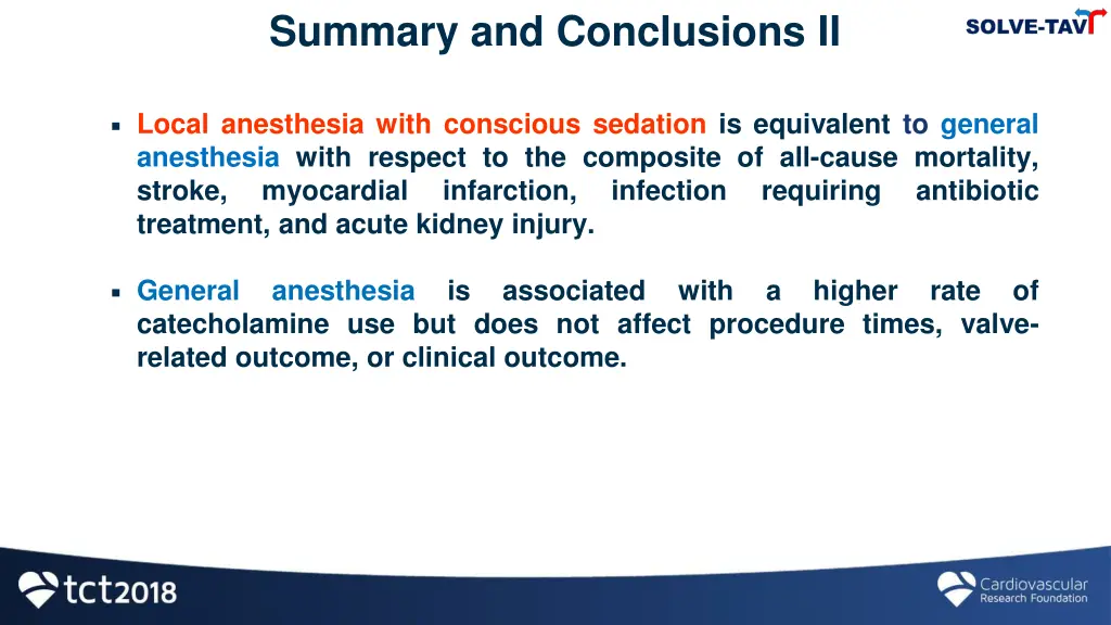 summary and conclusions ii