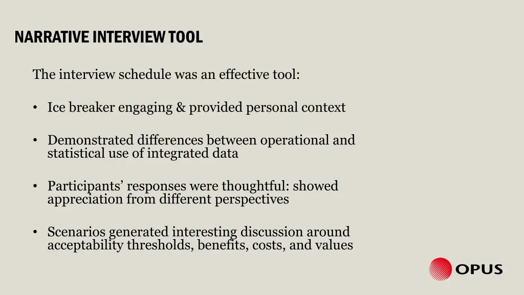 narrative interview tool